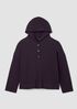 Waffle Cotton Blend Doubleknit Hooded Top