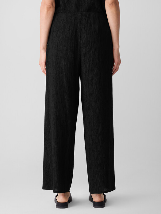 Woven Plissé Wide-Leg Pant