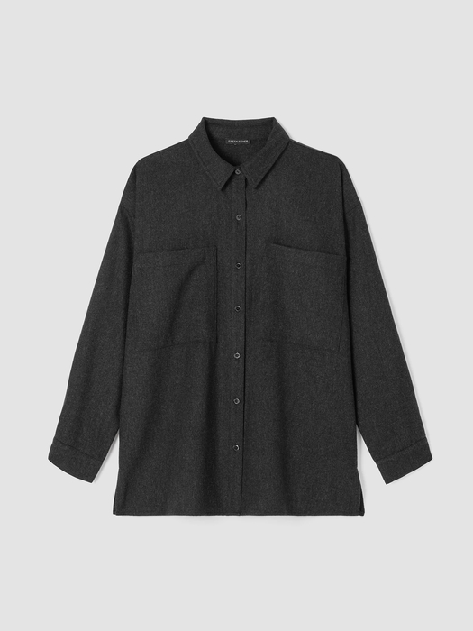 Soft Wool Flannel Classic Collar Shirt