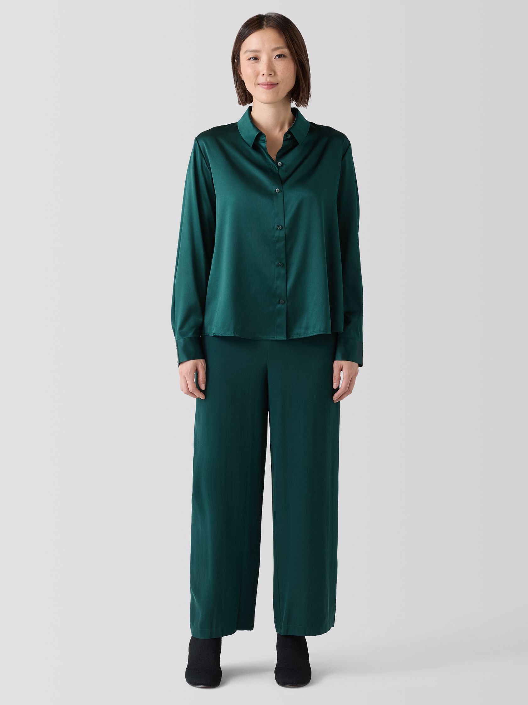 Silk Georgette Crepe Straight Pant