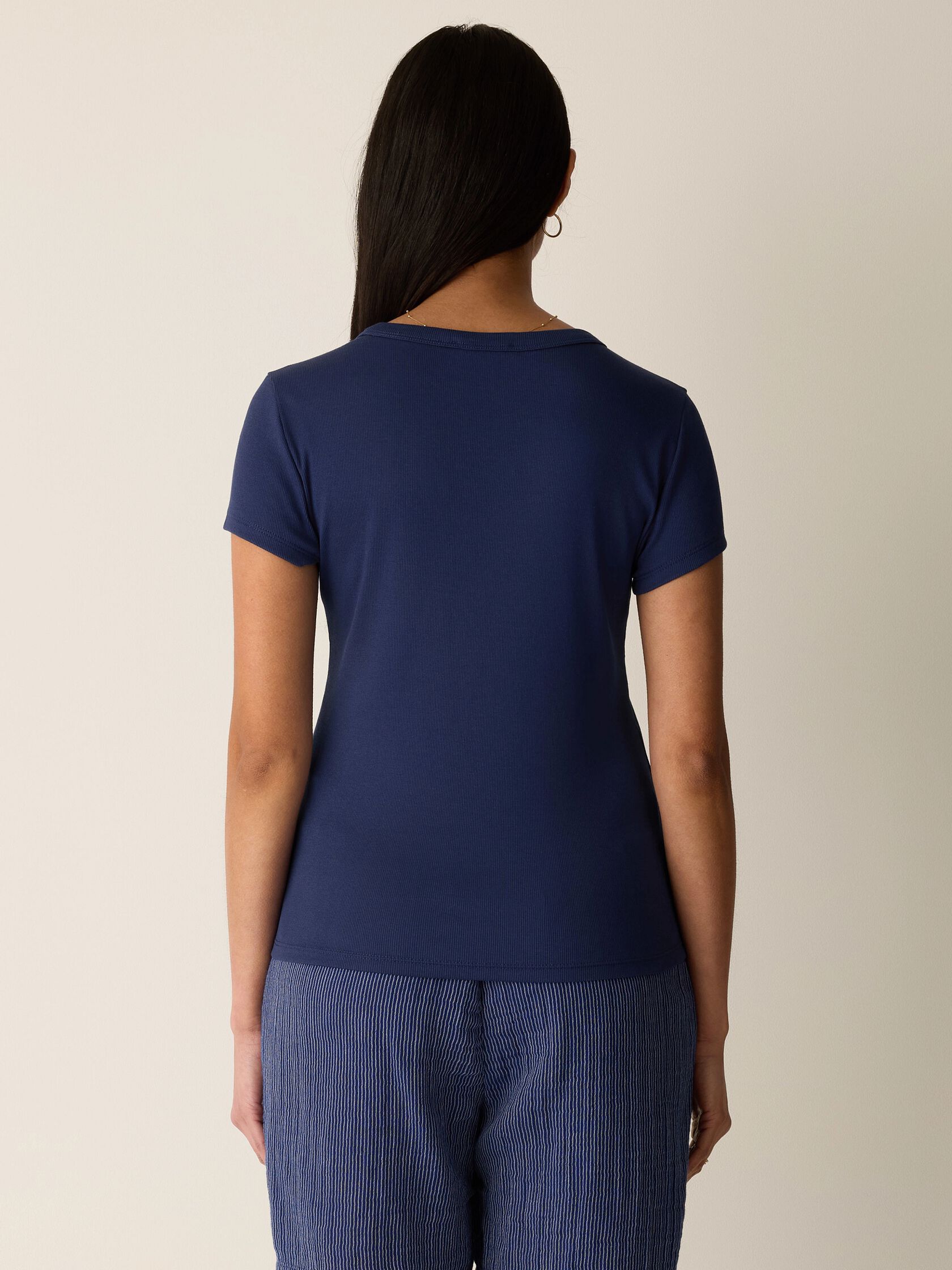 Organic Cotton Stretch Rib Crew Neck Tee