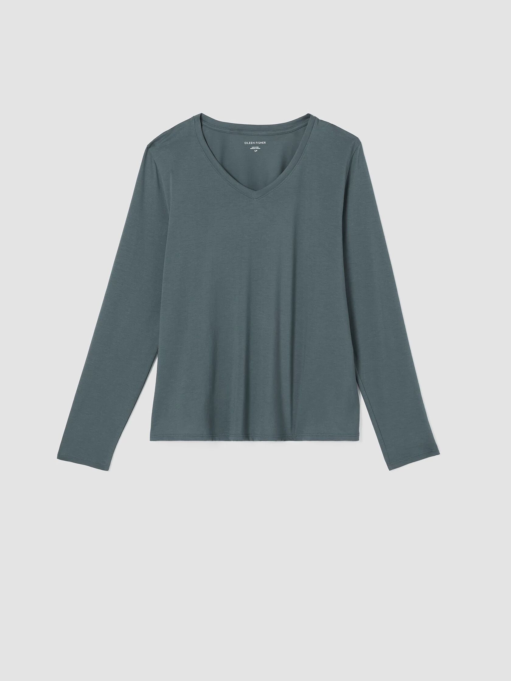Organic Pima Cotton Jersey V-Neck Top
