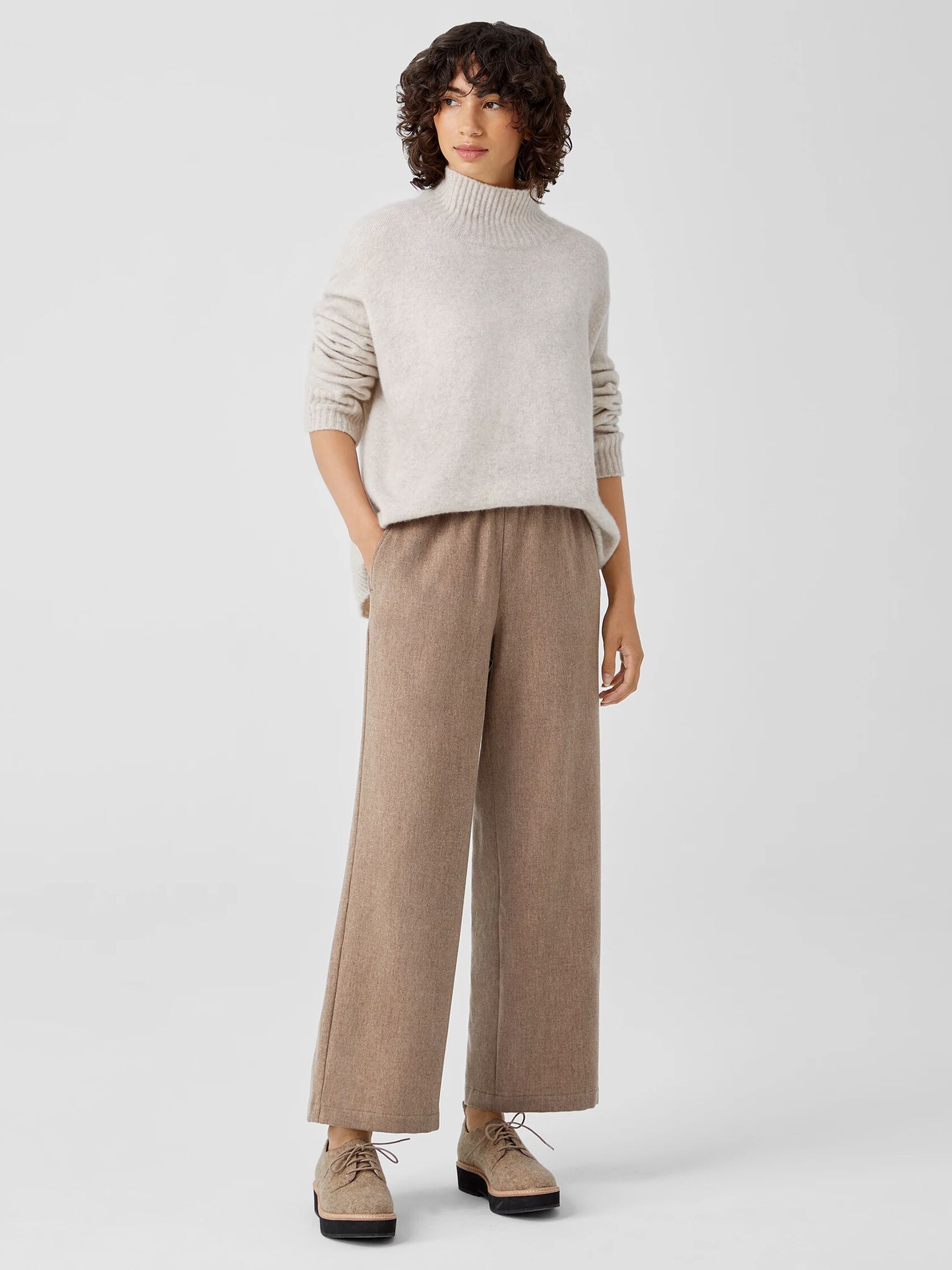 Soft Wool Flannel Straight Pant | EILEEN FISHER