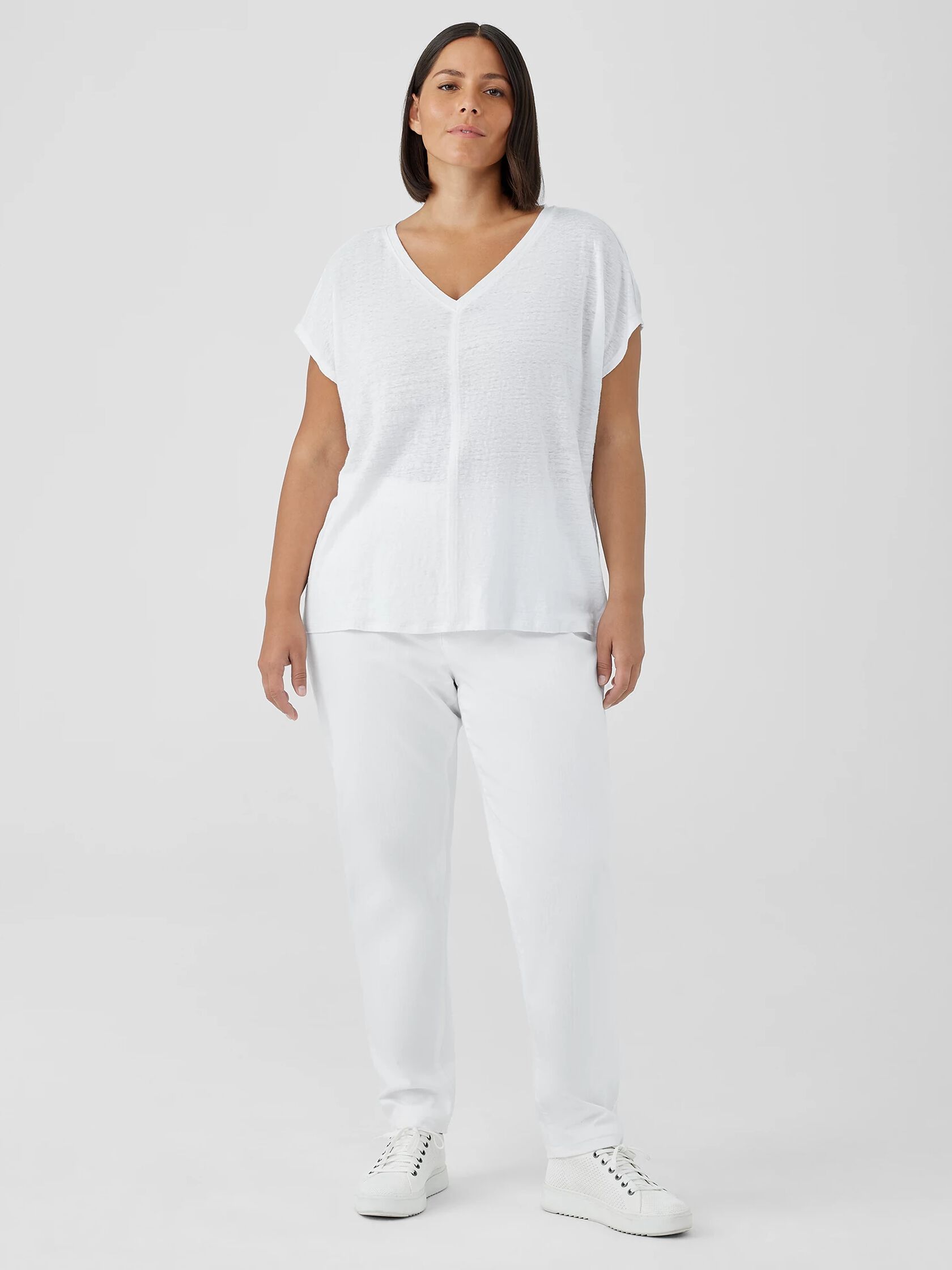 Organic Linen Jersey V-Neck Tee