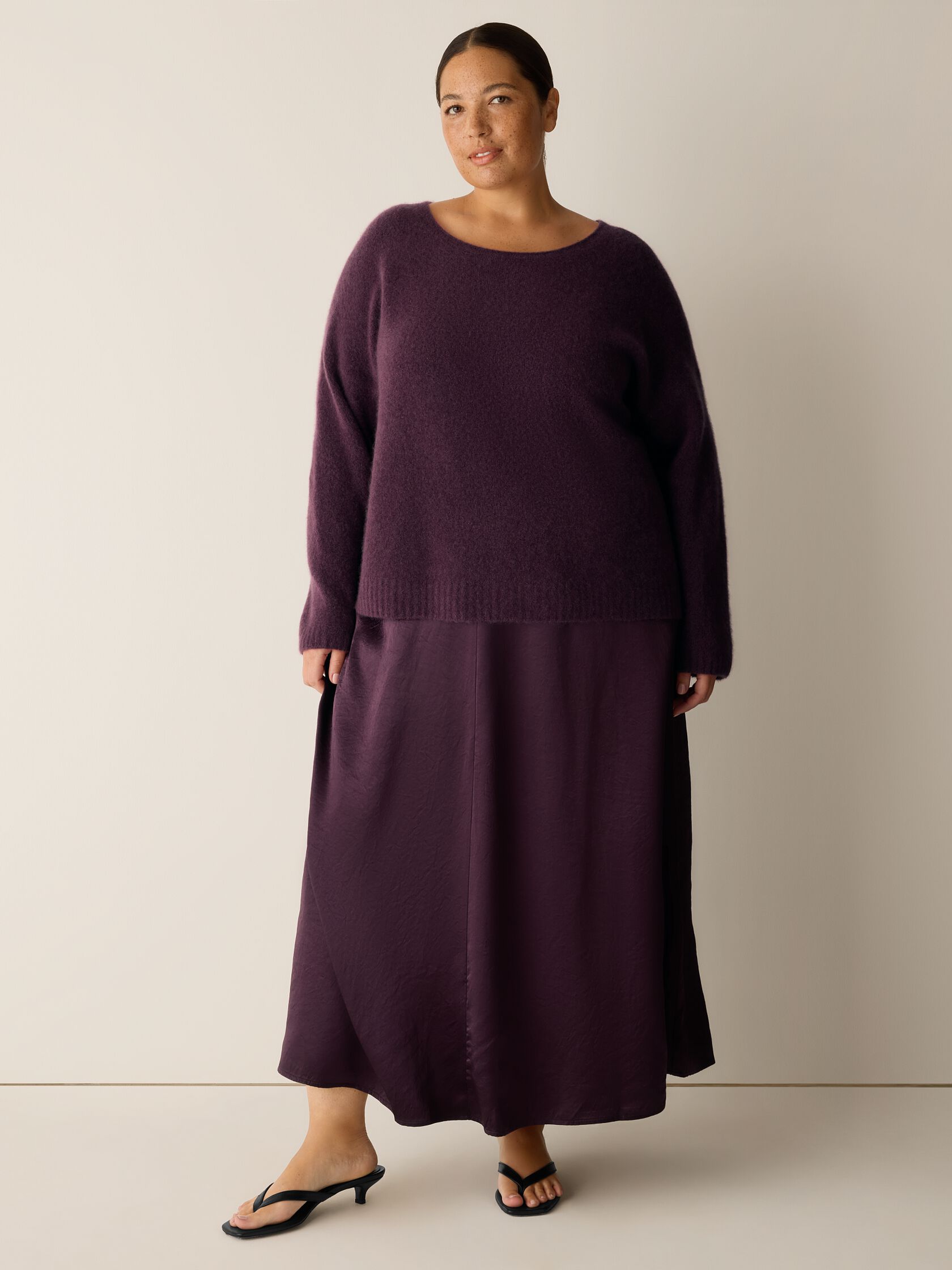 Textured Satin Half-Circle Skirt