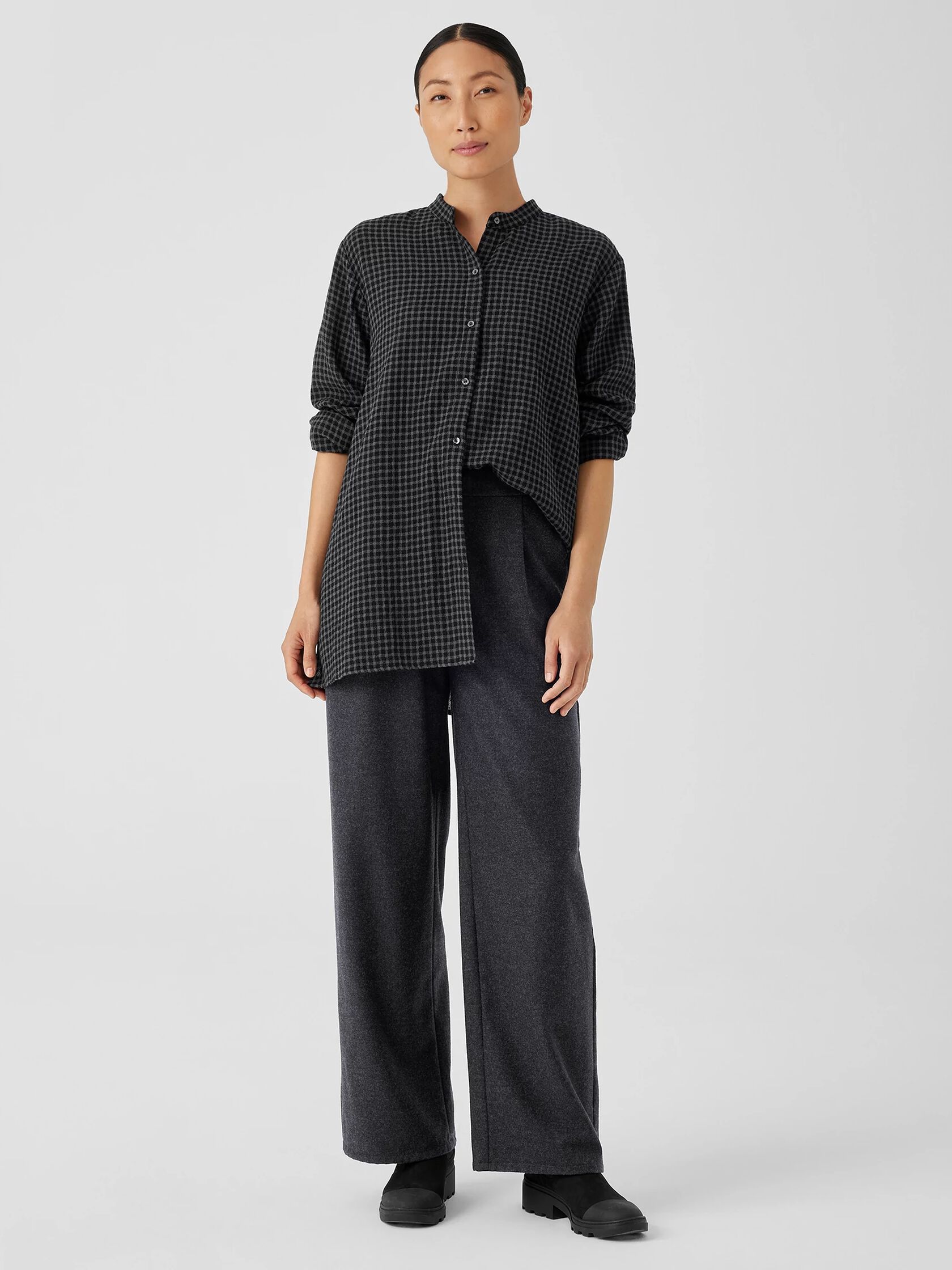 Soft Wool Flannel Wide-Leg Pant