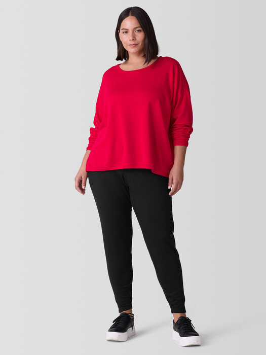 Cozy Brushed Terry Hug Round Neck Box-Top