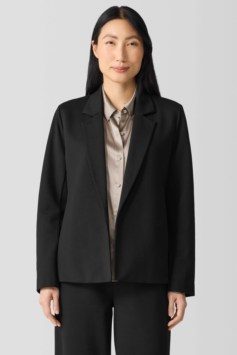 Washable Flex Ponte Notch Collar Blazer Washable Flex Ponte Notch Collar Blazer