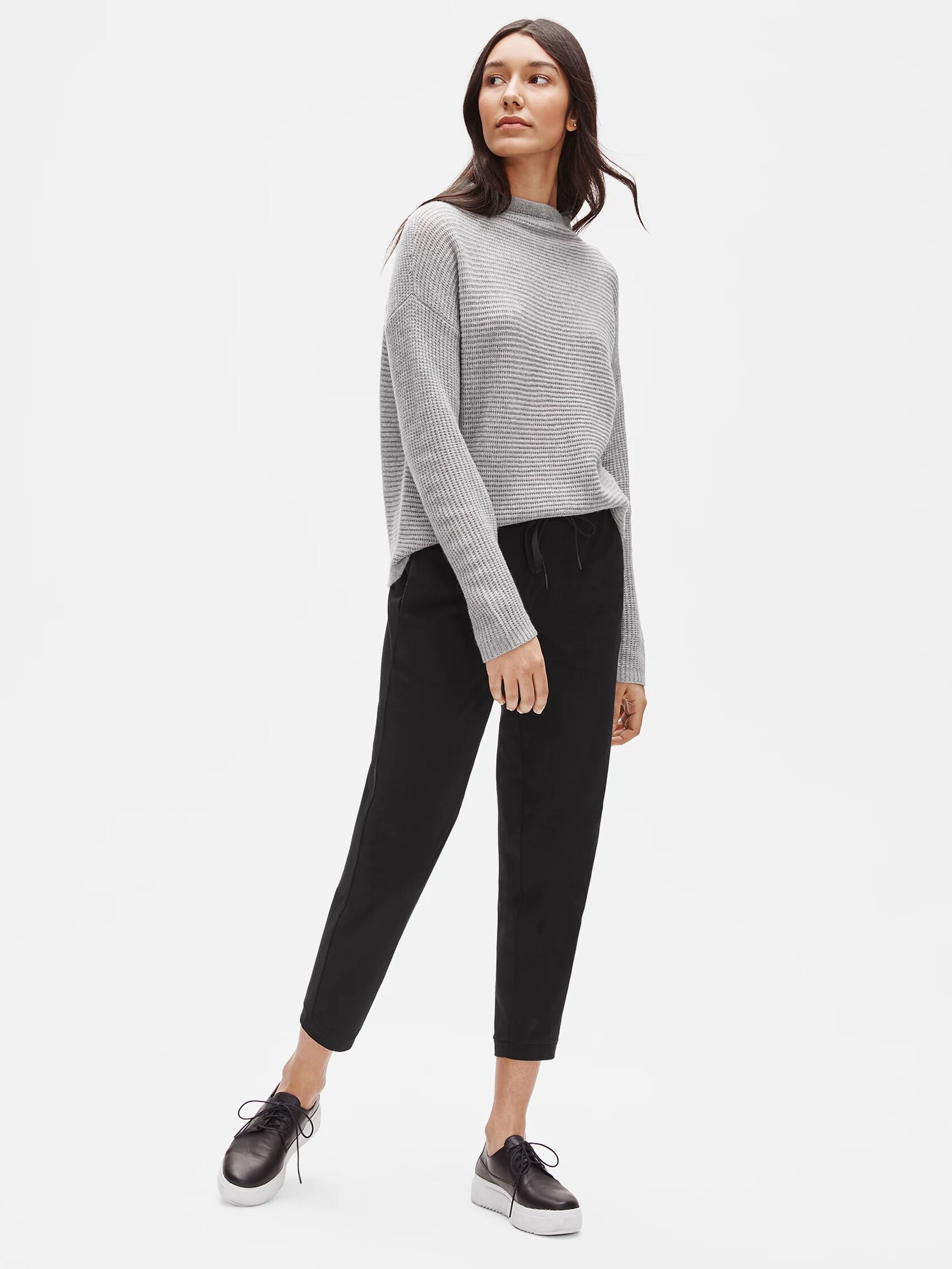 Italian Cashmere Funnel Neck Box-Top