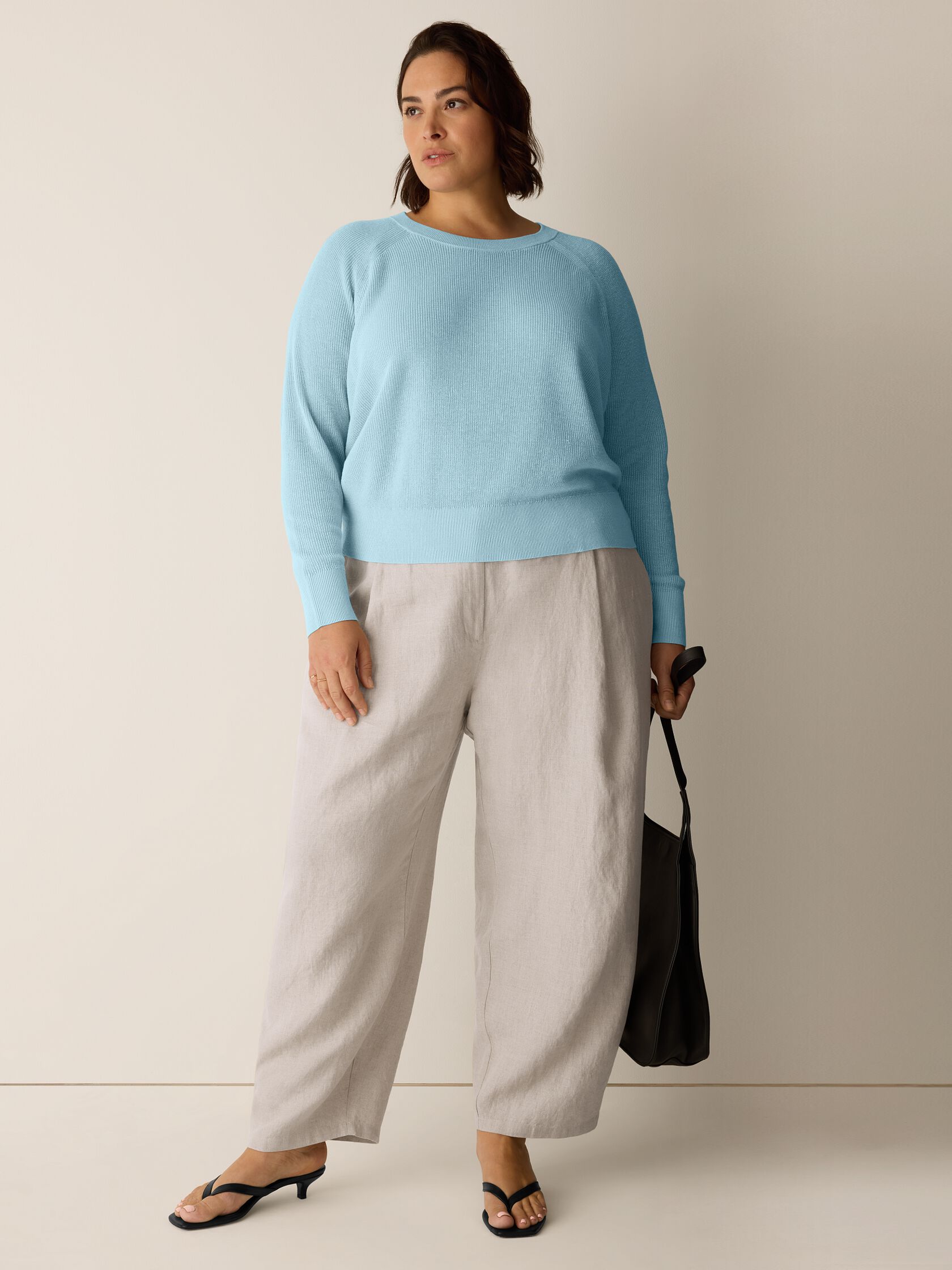 Organic Linen Cotton Wedge Sweater