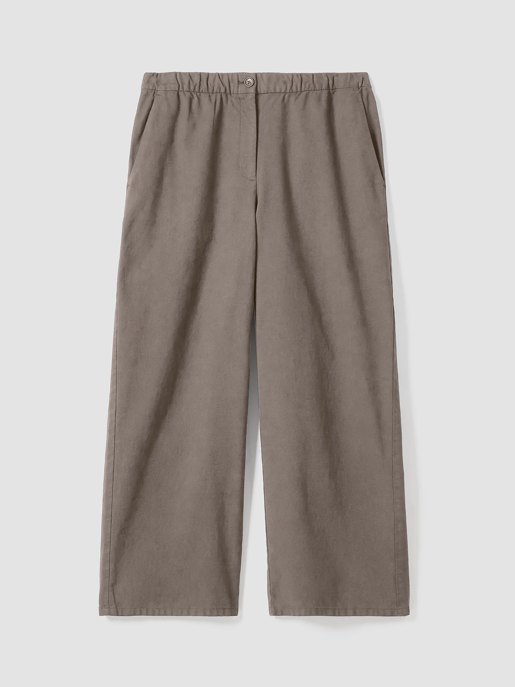 Cotton Hemp Stretch Wide-Leg Pant