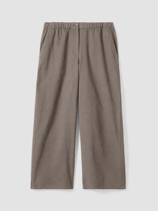 Cotton Hemp Stretch Wide-Leg Pant