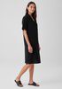 Silk Georgette Crepe Notch Collar Dress