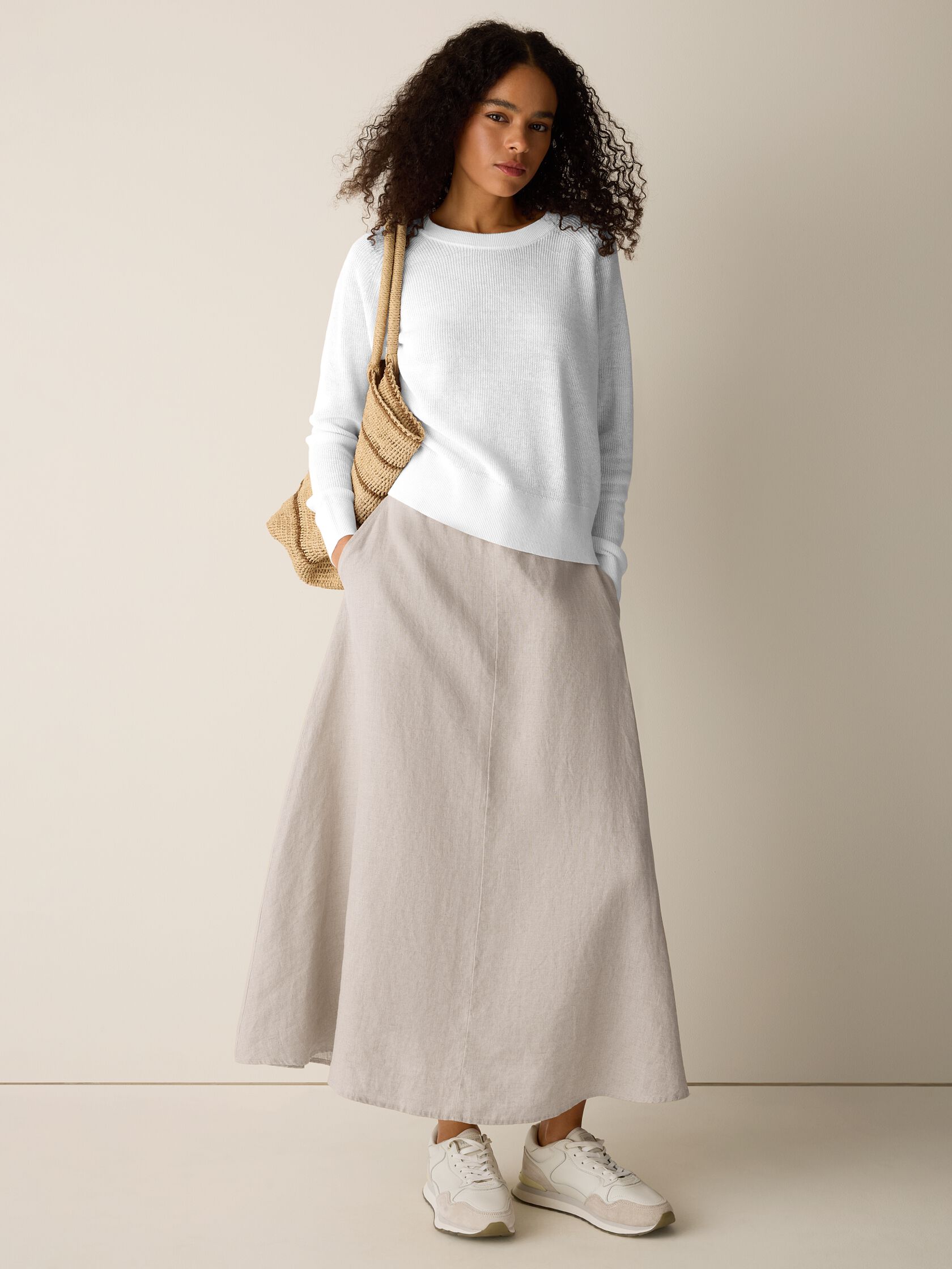 Organic Linen Cotton Wedge Sweater