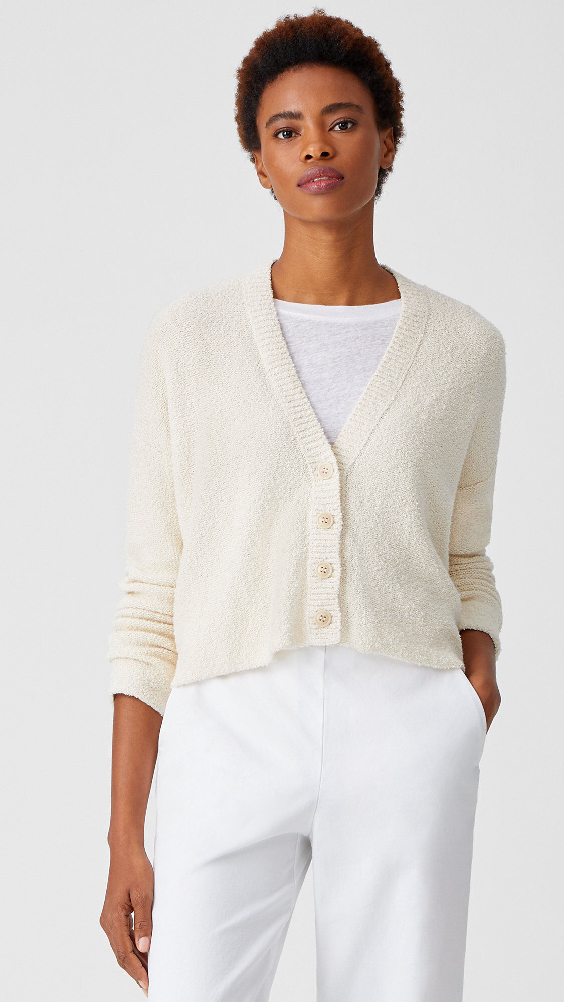 Cream discount boucle cardigan