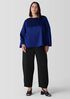 Stretch Silk Charmeuse Bateau Neck Top