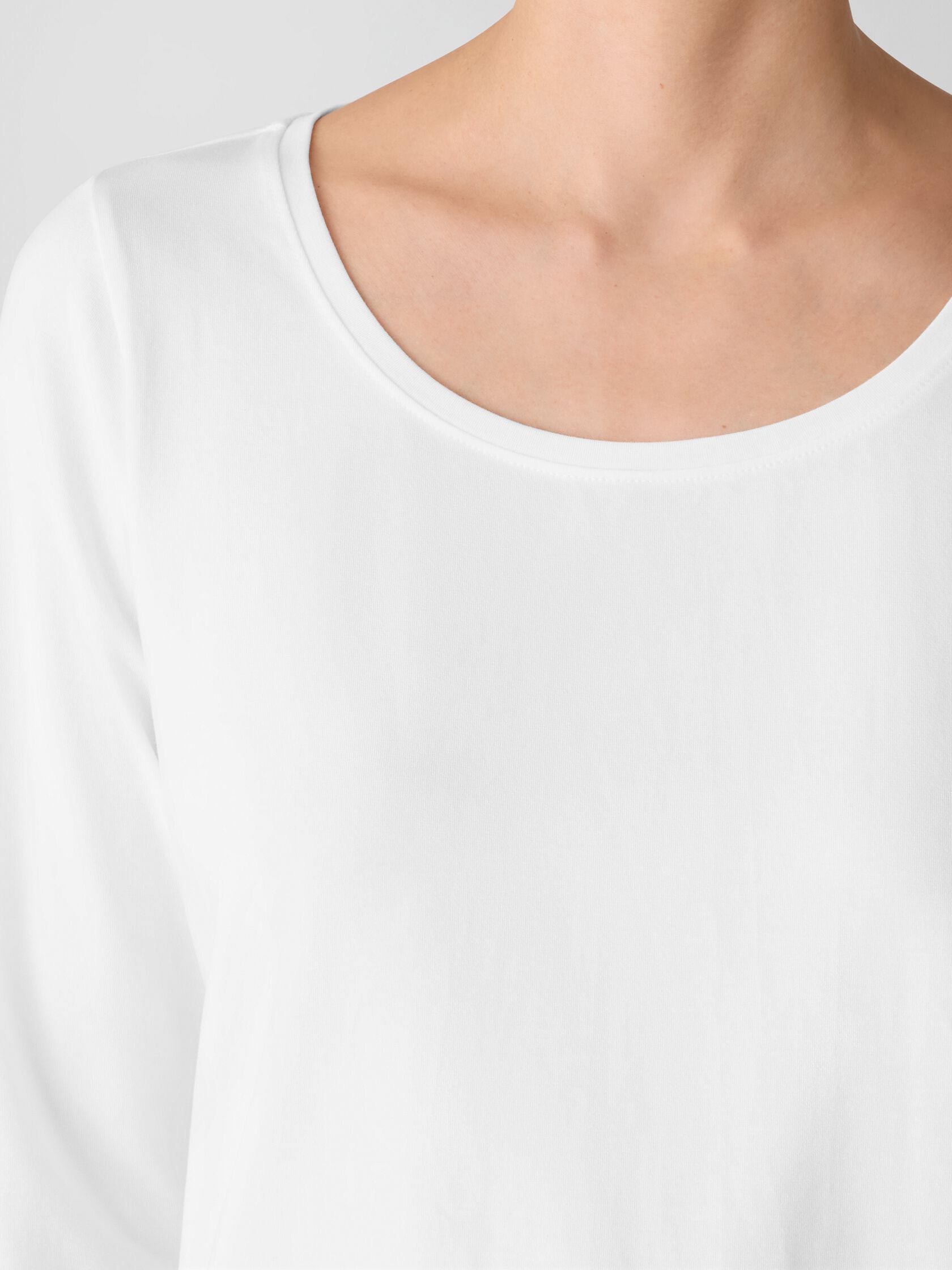 Stretch Jersey Knit Scoop Neck Top