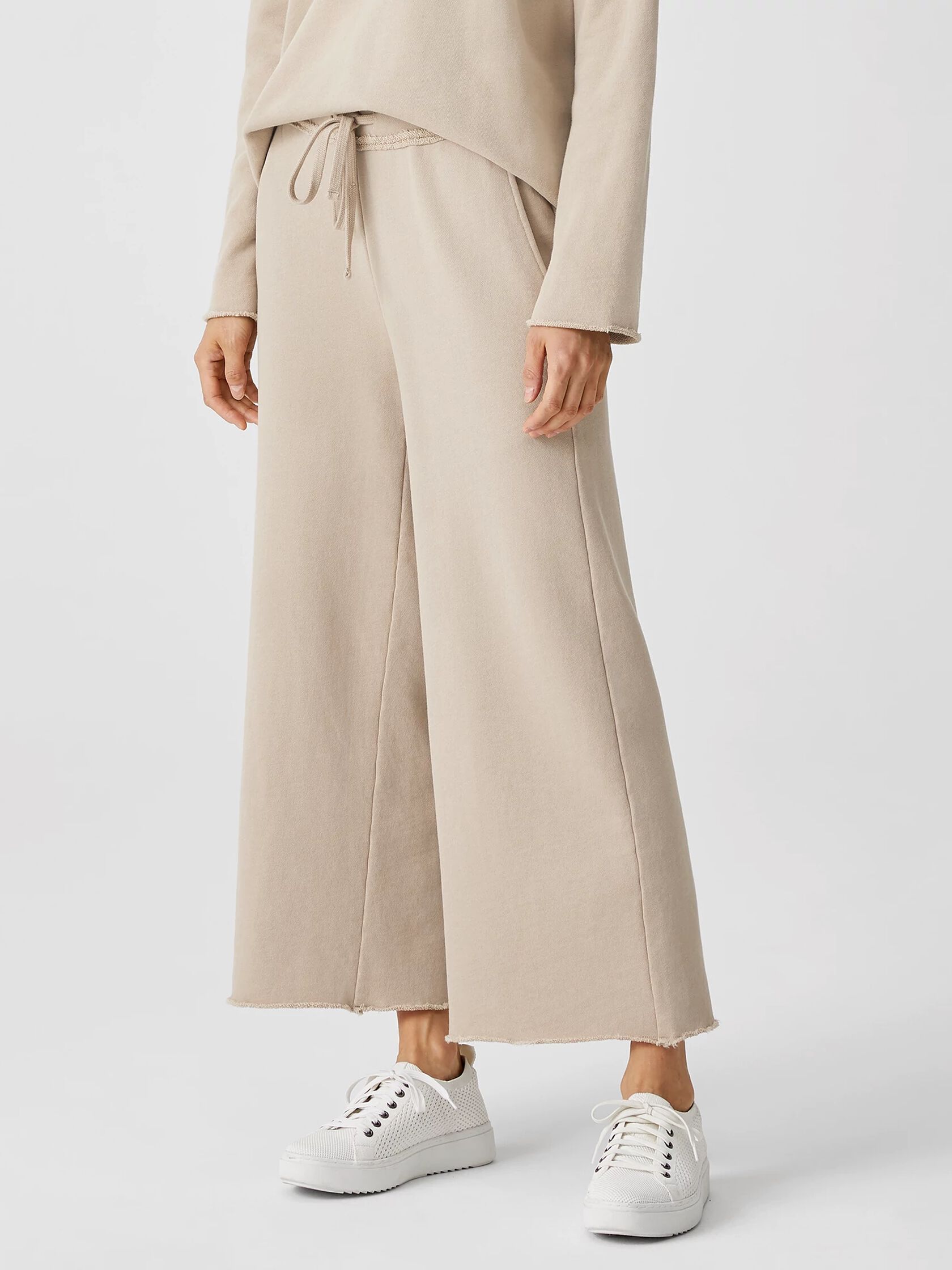 Organic Cotton French Terry Wide-Leg Pant