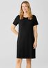 Stretch Jersey Knit Jewel Neck Dress