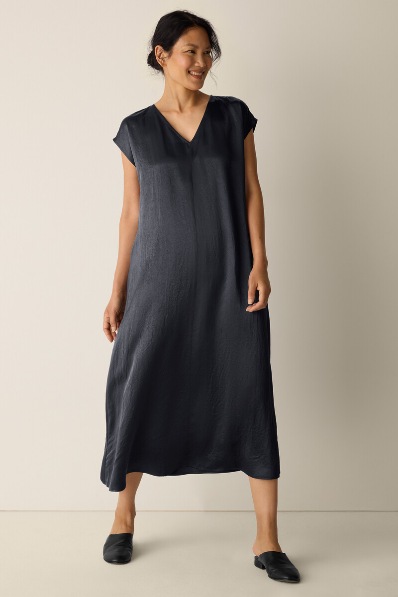 Textured Satin V-Neck Dress Textured Satin V-Neck Dress