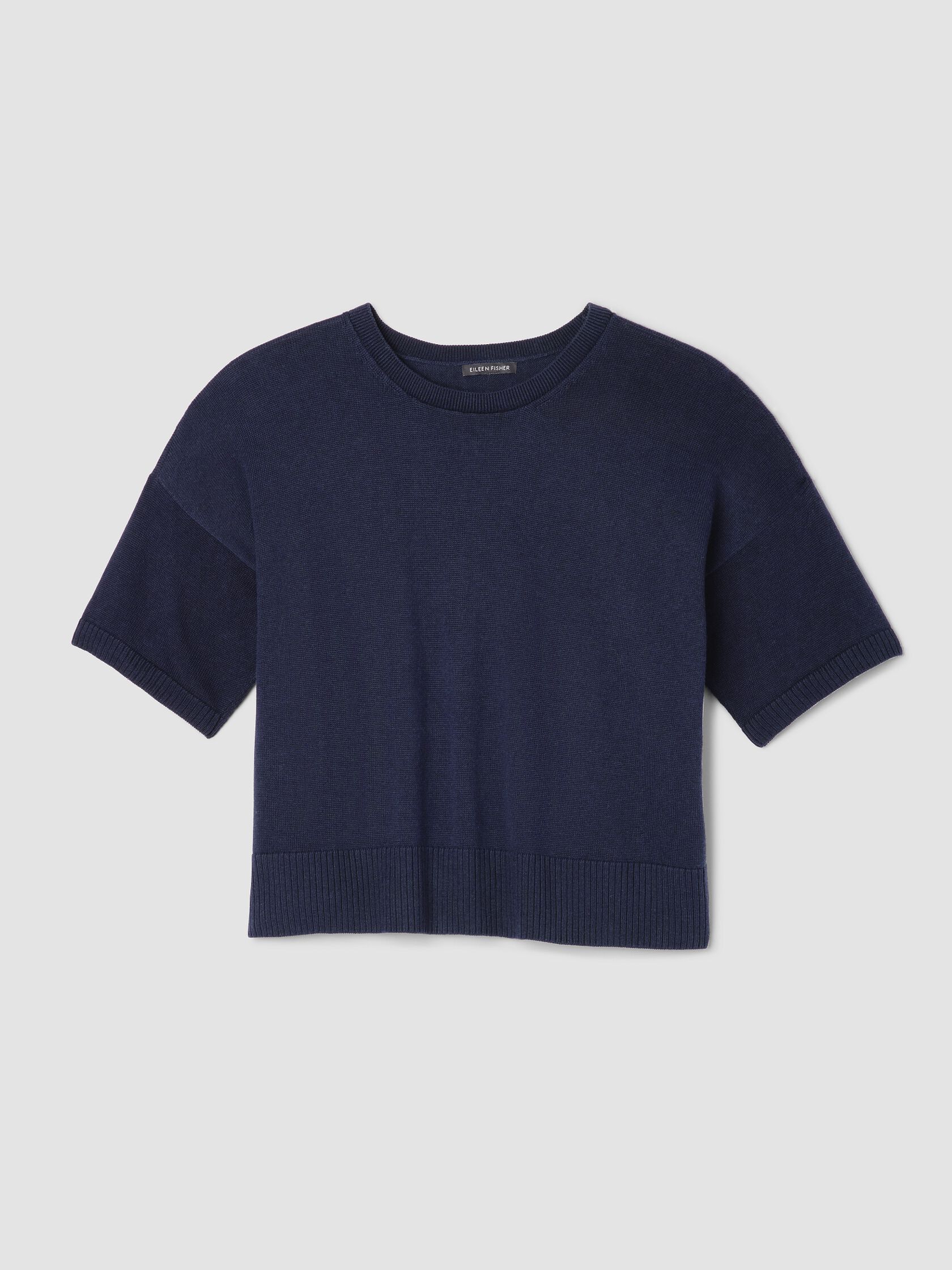 Peruvian Cotton Blend Elbow-Sleeve Top