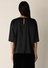 Stretch Silk Charmeuse Round Neck Top