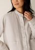 Organic Linen Band Collar Shirt Jacket