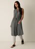 Organic Cotton Microstripe Pucker Band Collar Shirt