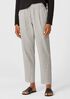 Organic Cotton Linen Ticking Stripe Pleated Pant