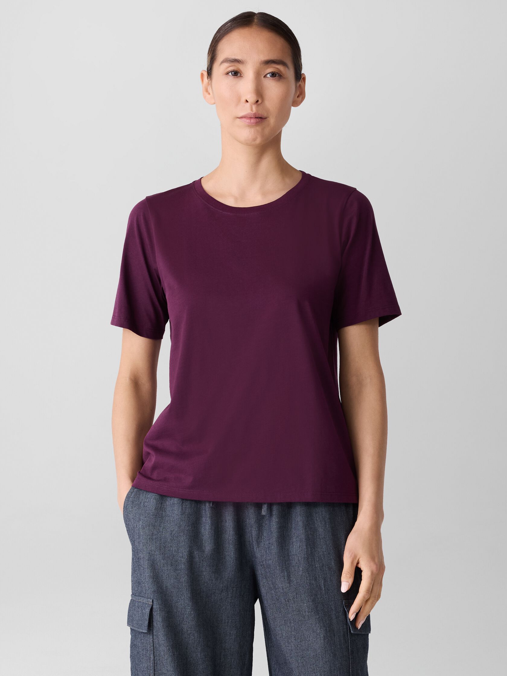 Organic Pima Cotton Jersey Round Neck Tee