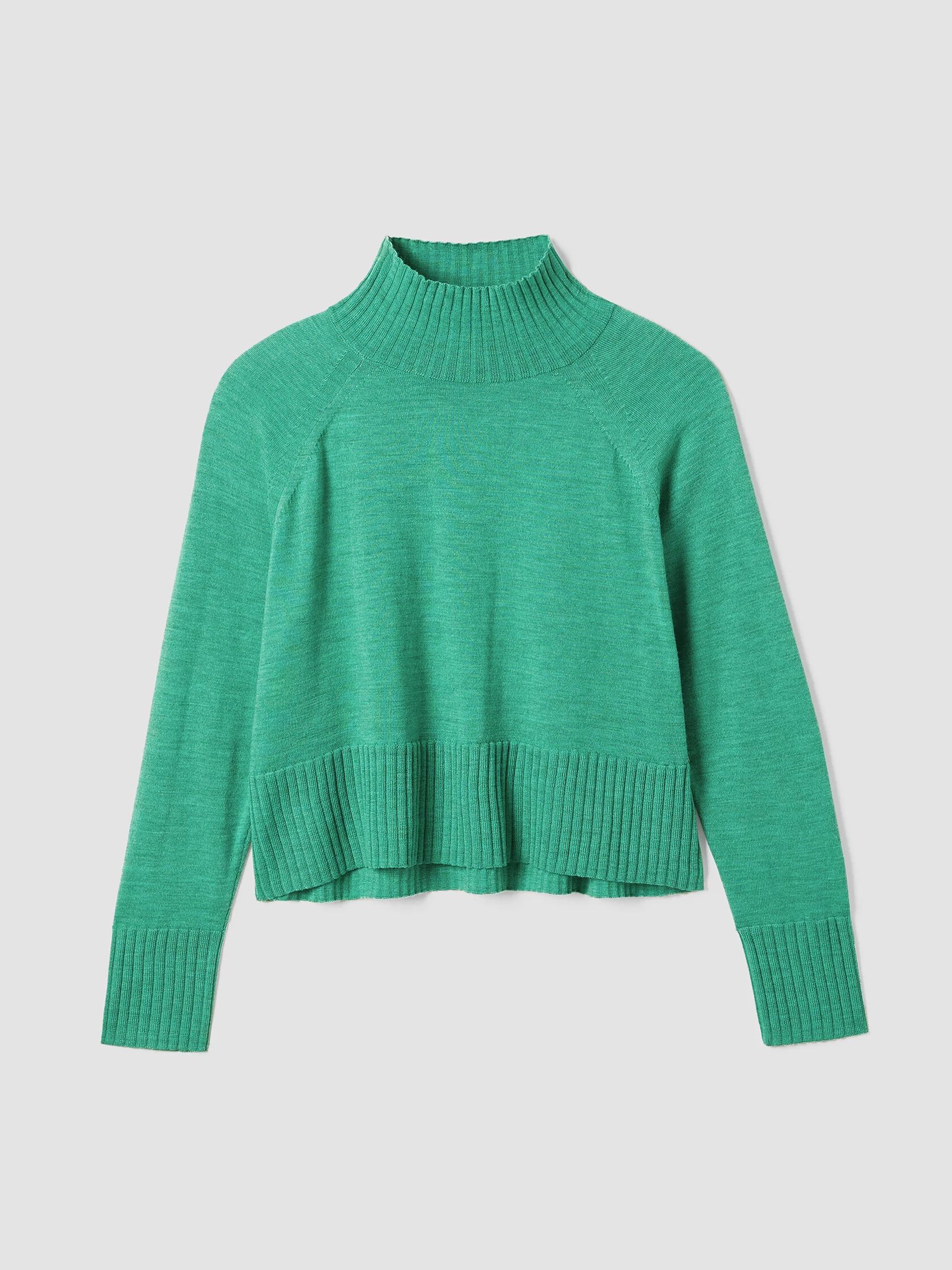 Merino Jersey Turtleneck Top in Regenerative Wool