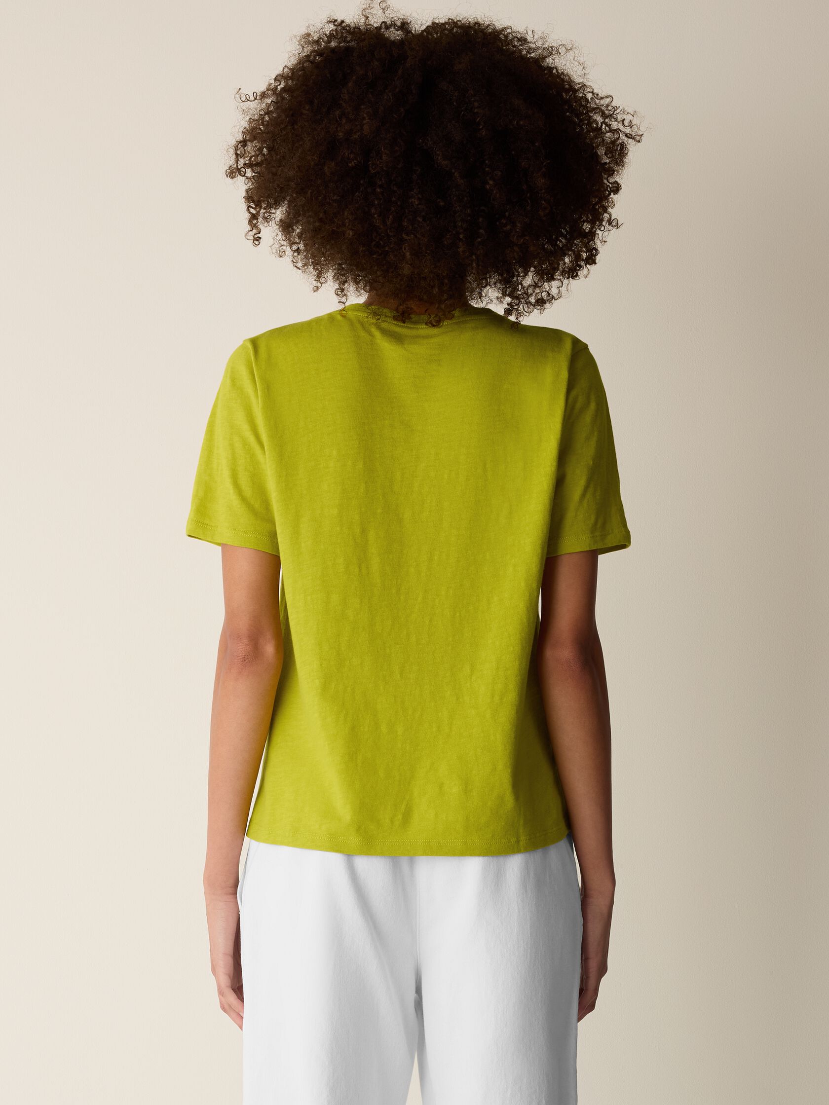 Organic Cotton Slubby Jersey V-Neck Tee