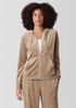 Cozy Velour Knit Hooded Jacket