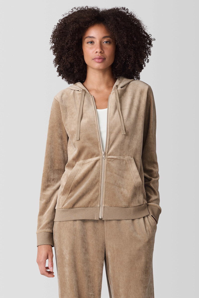 Cozy Velour Knit Hooded Jacket Cozy Velour Knit Hooded Jacket