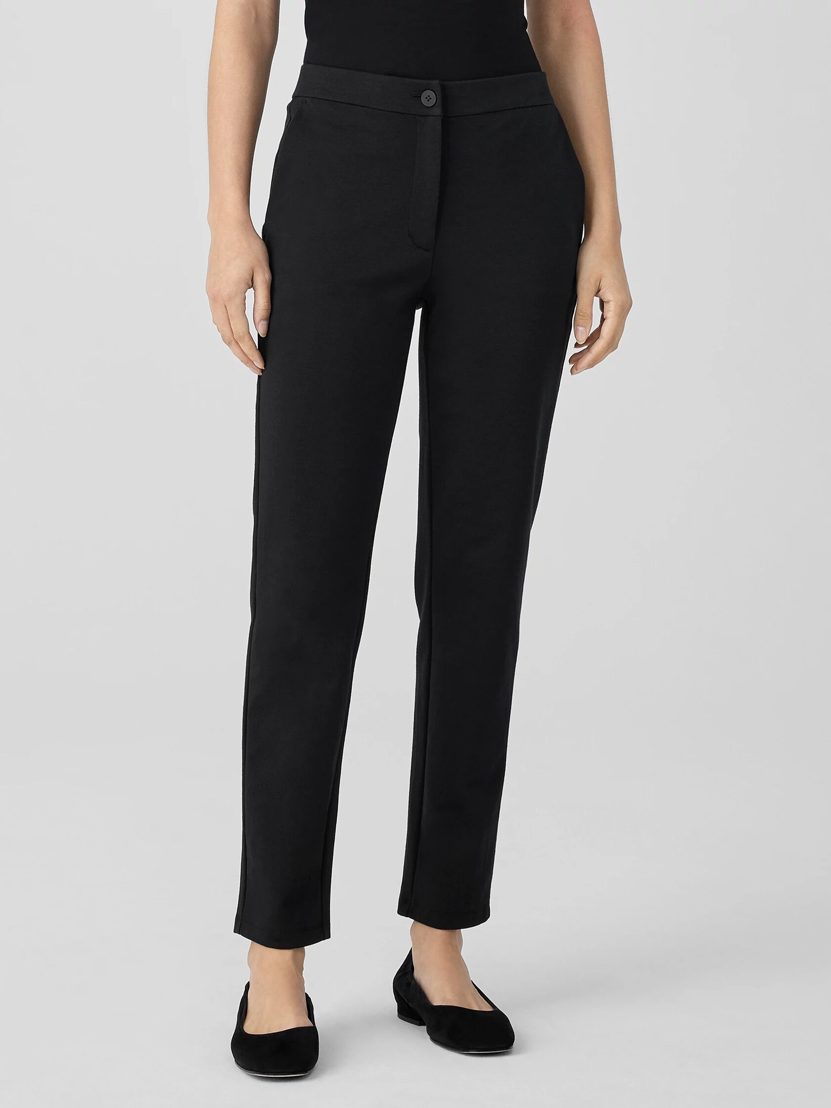 Cotton Blend Ponte Slim Pant