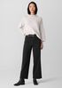 Cotton Stretch Denim Wide-Leg Jean