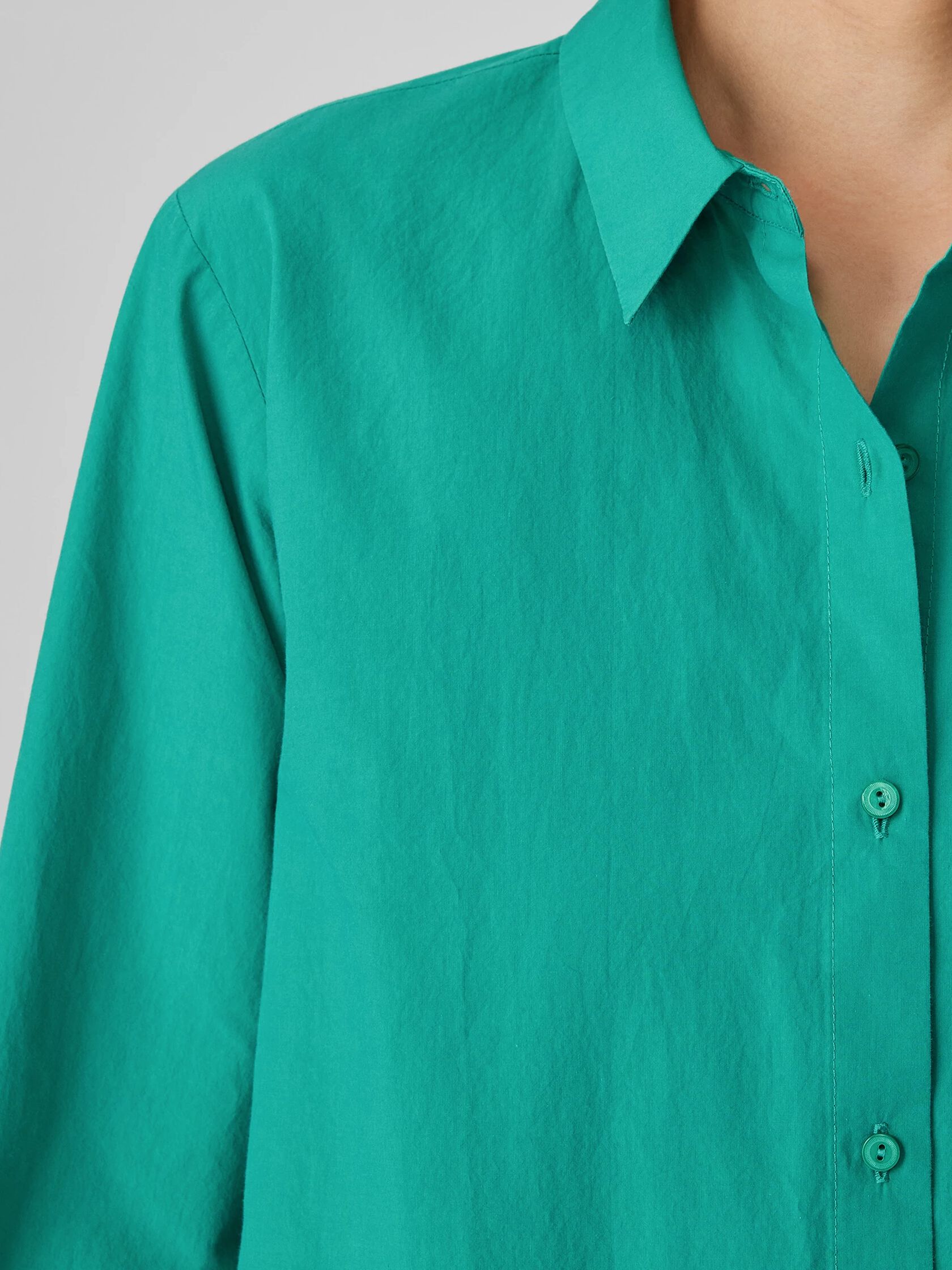 Washed Organic Cotton Poplin Classic Collar Shirt