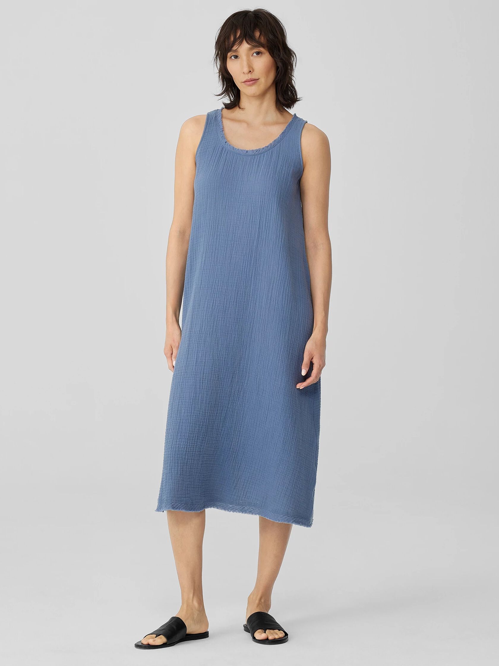 Organic Cotton Gauze Scoop Neck Dress