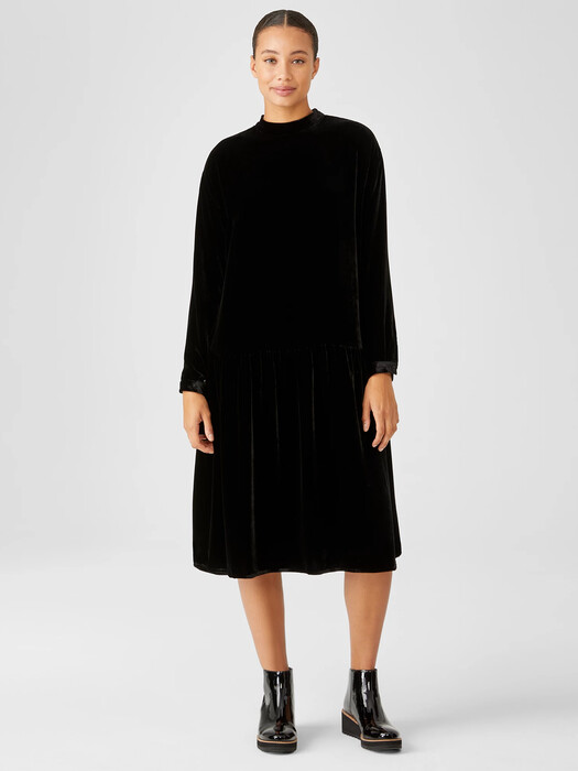 Velvet Drop-Waist Dress | EILEEN FISHER Velvet Drop-Waist Dress | EILEEN FISHER