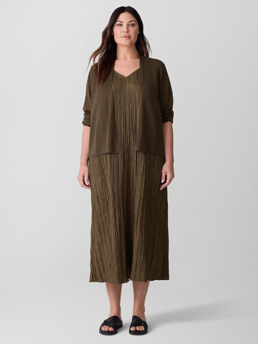 Crushed Silk V-Neck Dress | EILEEN FISHER Crushed Silk V-Neck Dress | EILEEN FISHER
