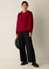 Fine Felted Wool Notch Collar Cardigan in Regenerative Wool