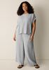 Striped Organic Cotton Gauze Wide-Leg Pant