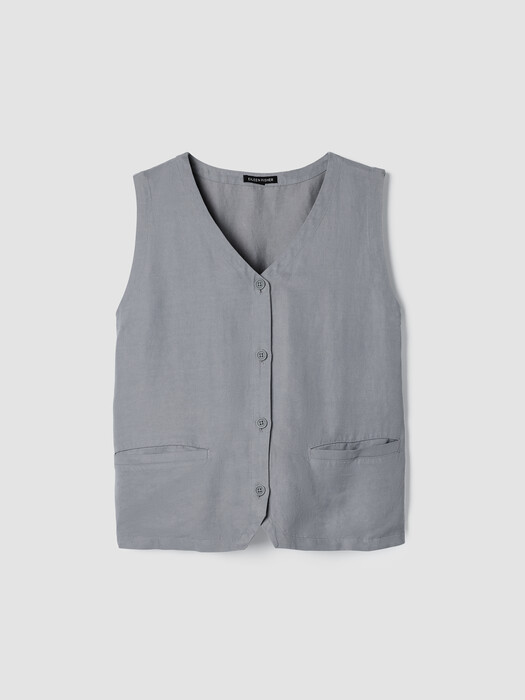 Linen Silk Twill Vest