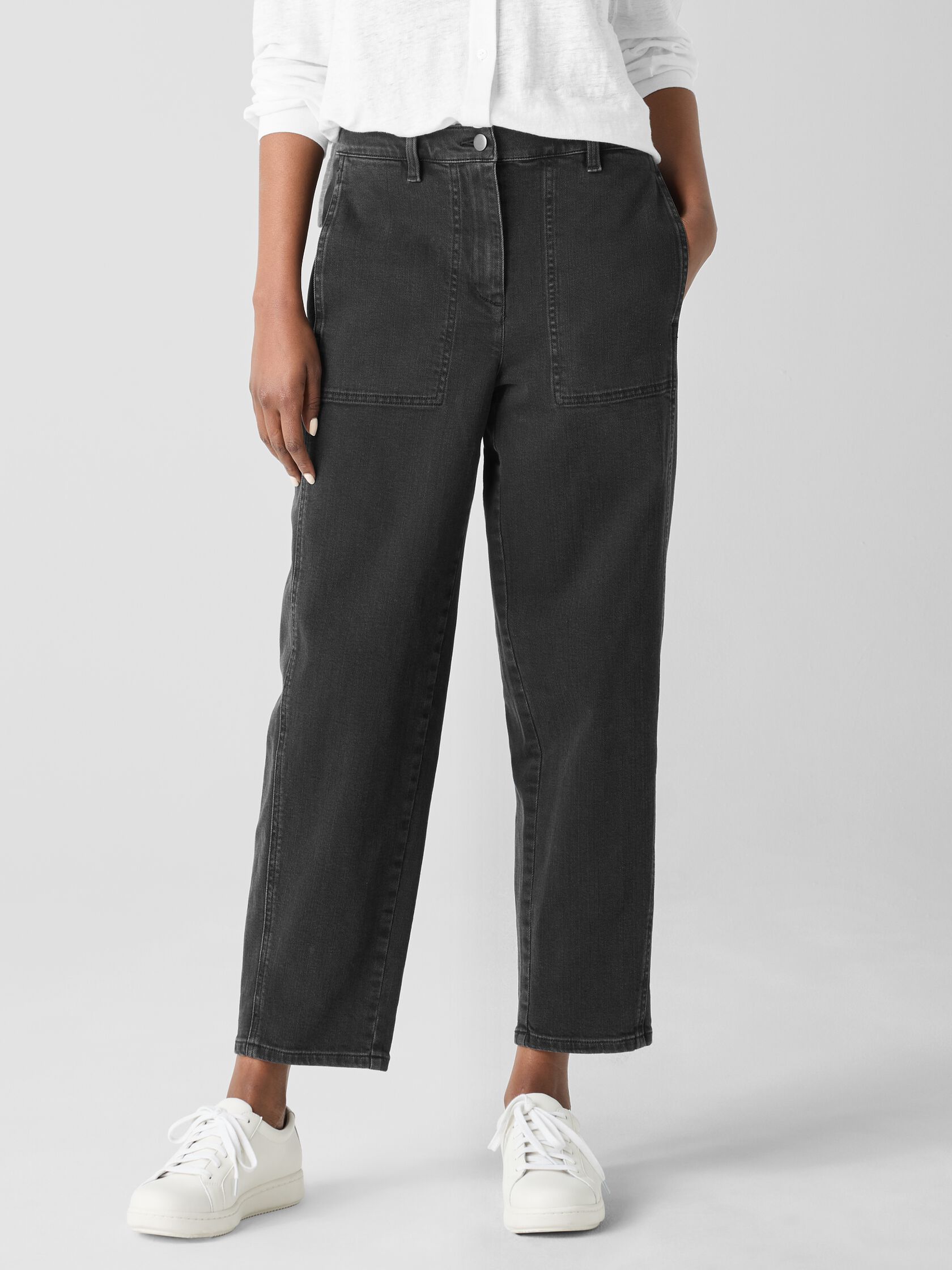 Cotton Stretch Denim Lantern Jean