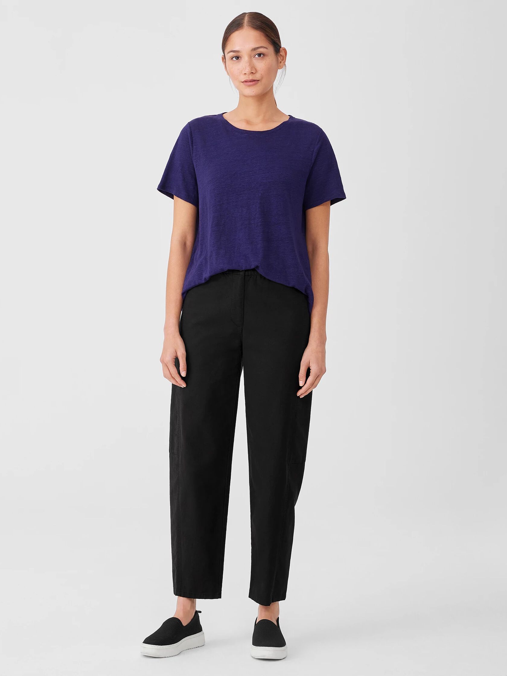 Cotton Hemp Stretch Lantern Pant