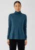 Ribbed Pima Cotton Blend Turtleneck Top