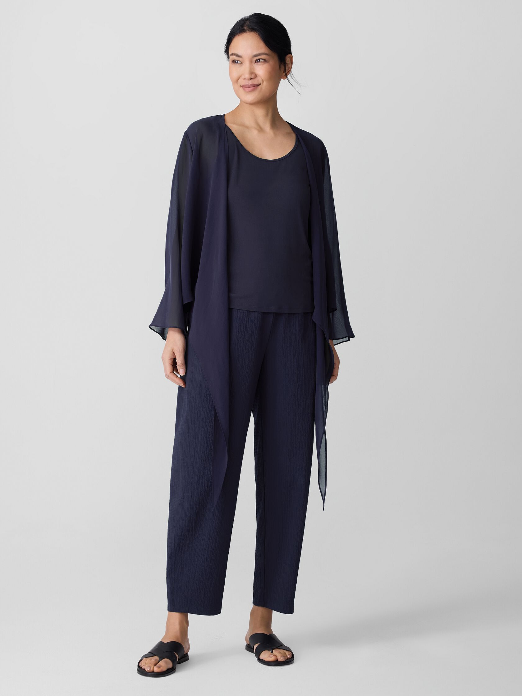 Stretch Silk Jersey Scoop Neck Tank