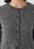 Mohair Plush Mélange Crew Neck Cardigan