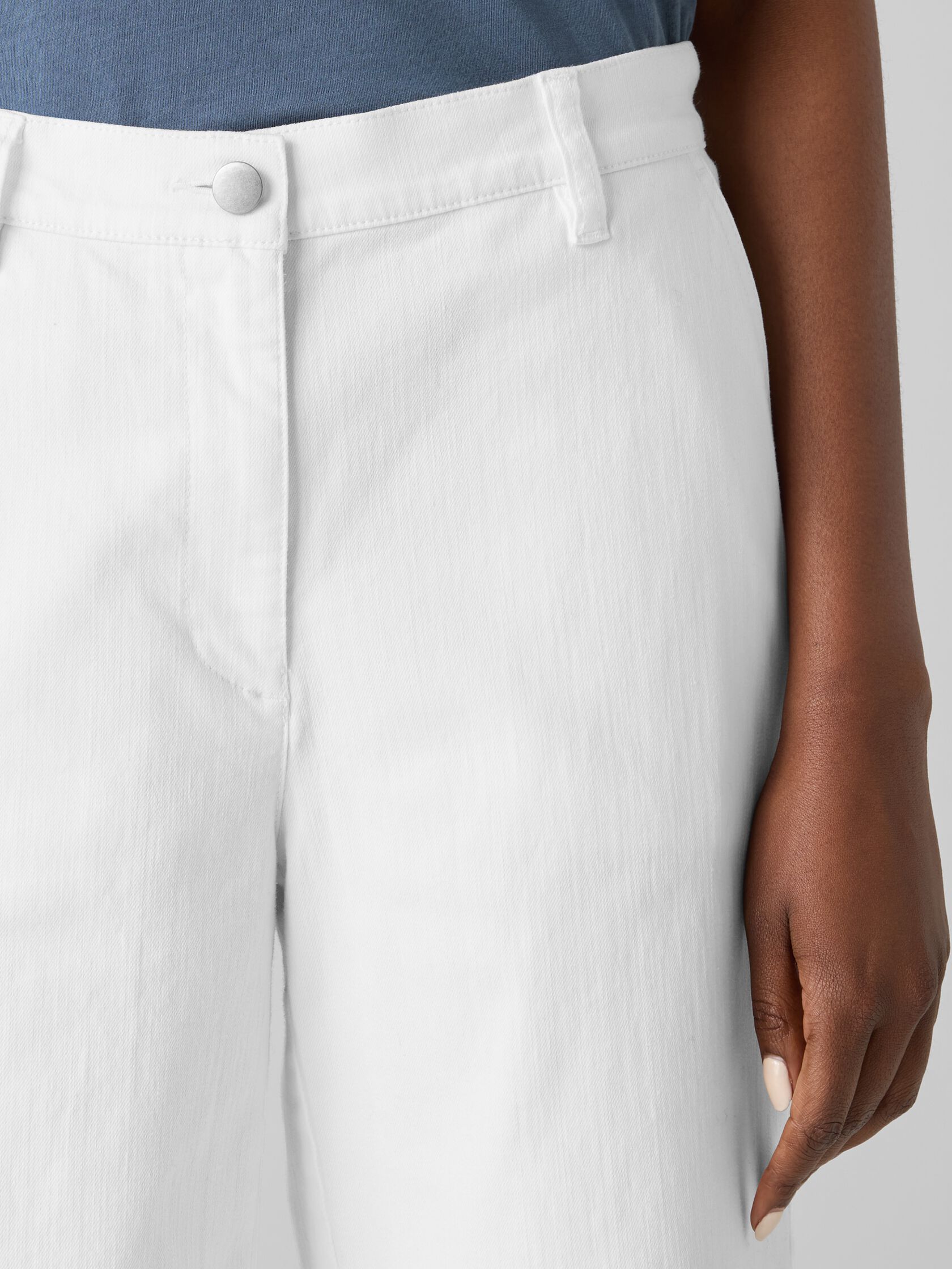 Garment-Dyed Organic Cotton Denim Wide-Leg Jean