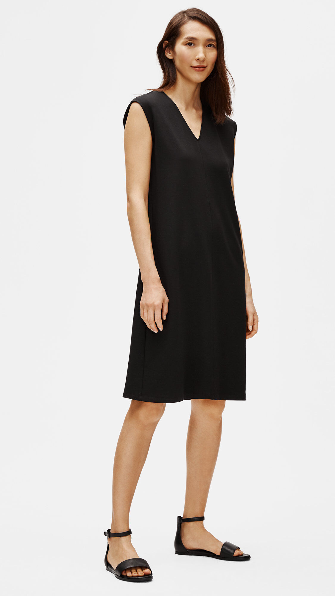Flex Tencel Ponte V-Neck Dress